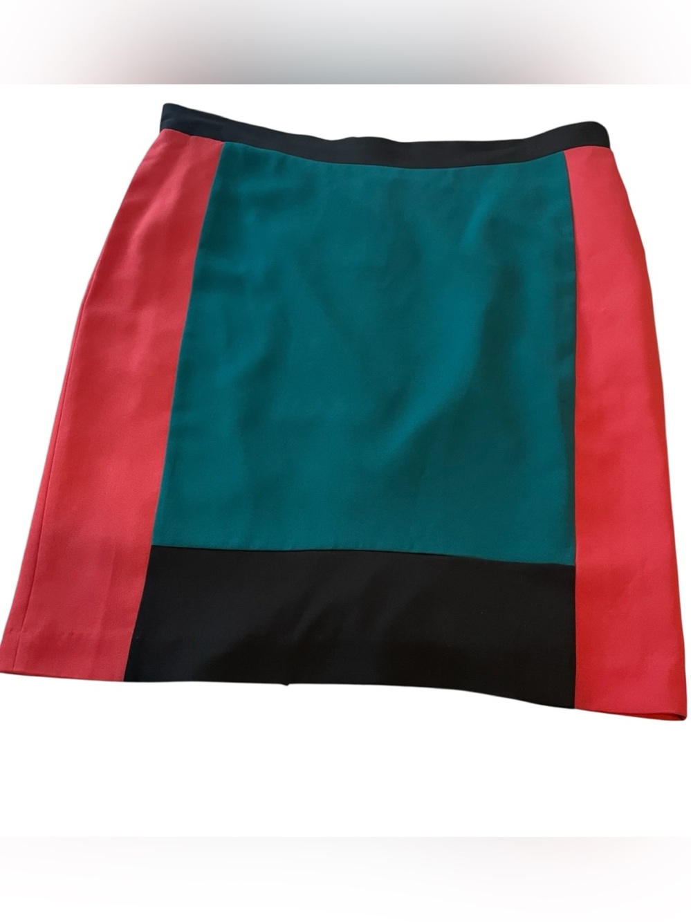 Narciso Rodriguez Design Nation Colorblock Red Green Black Pencil Skirt Sz 12